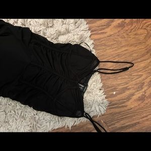 F21 black slinky see through corset dress